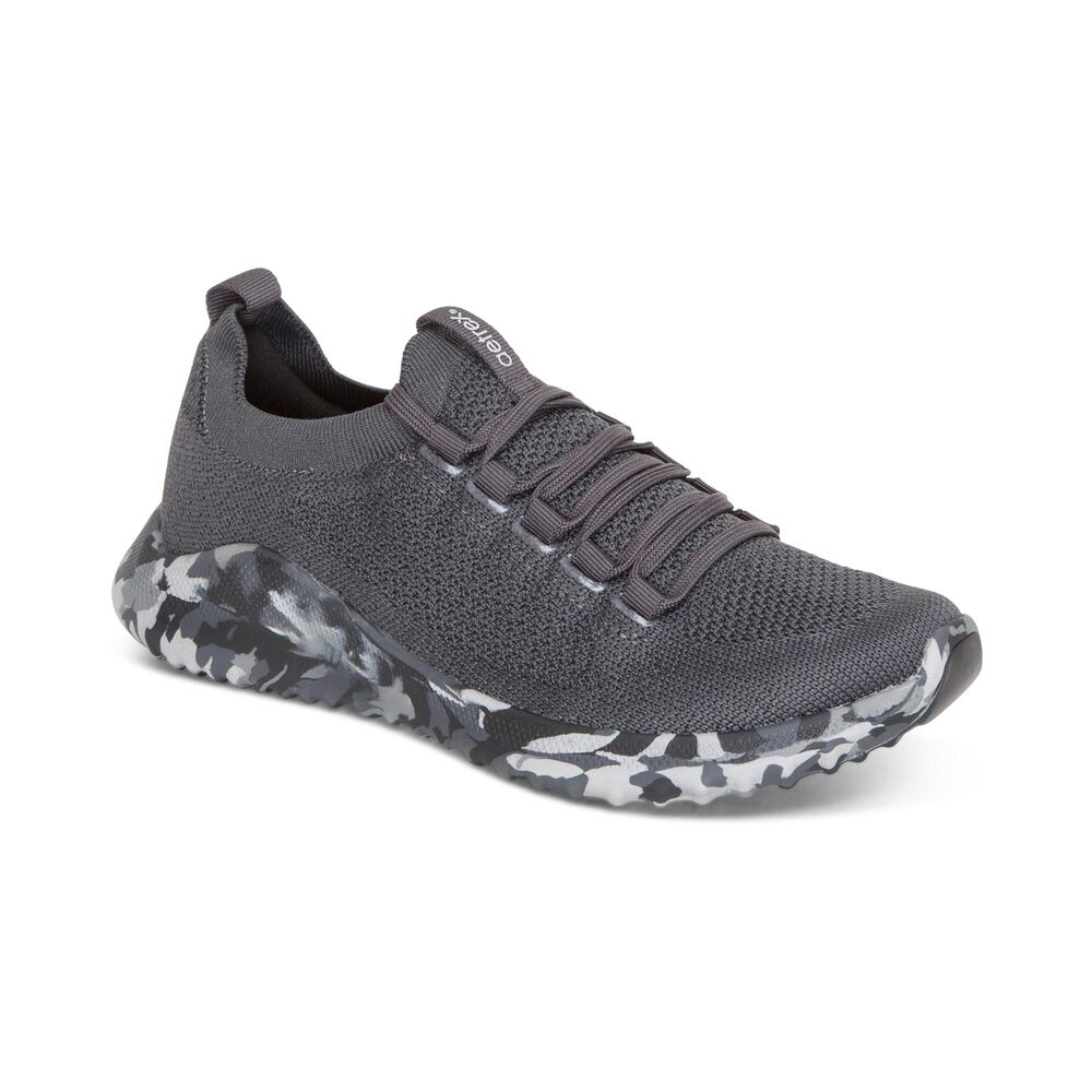 Aetrex Women's Carly Arch Support Sneakers - Charcoal | USA RU0S71V